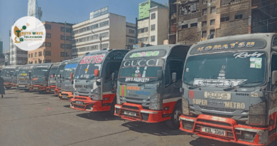 super metro buses lined up in Nairobi